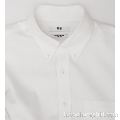 Chemise habillée blanche personnalisée pour hommes